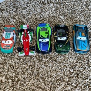 Set of five Disney cars toys